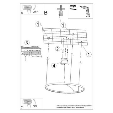 etc-shop LED Pendelleuchte, Pendelleuchte Hängelampe Deckenlampe Wohnzimmerlampe Gold LED 70W