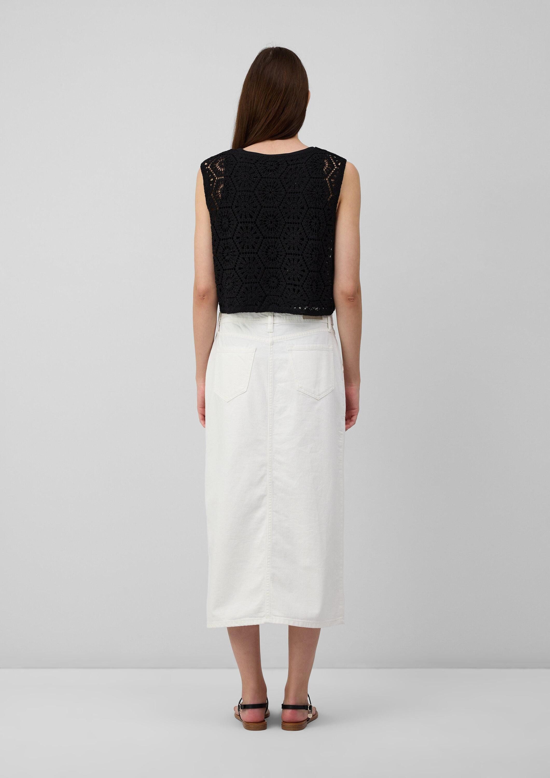 s.Oliver Funktionsweste Indoor-Weste Verkürzte Weste aus Häkelspitze