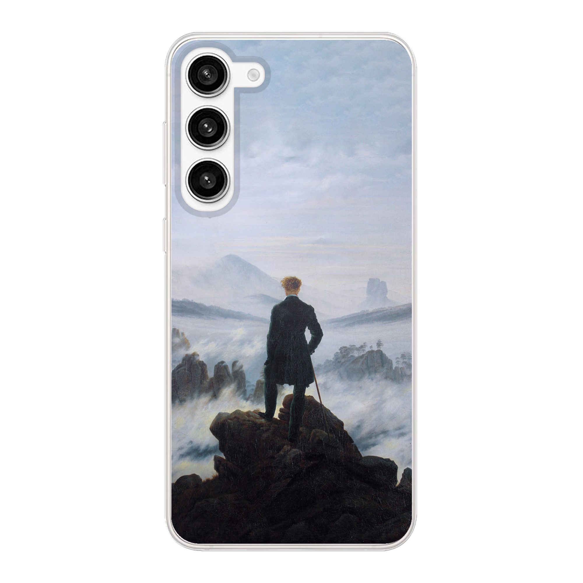 MuchoWow Handyhülle für Samsung Galaxy S23 Plus Der Wanderer über dem Nebelmeer - Caspar D, Phone Case, Silikon, Schutzhülle Dünn