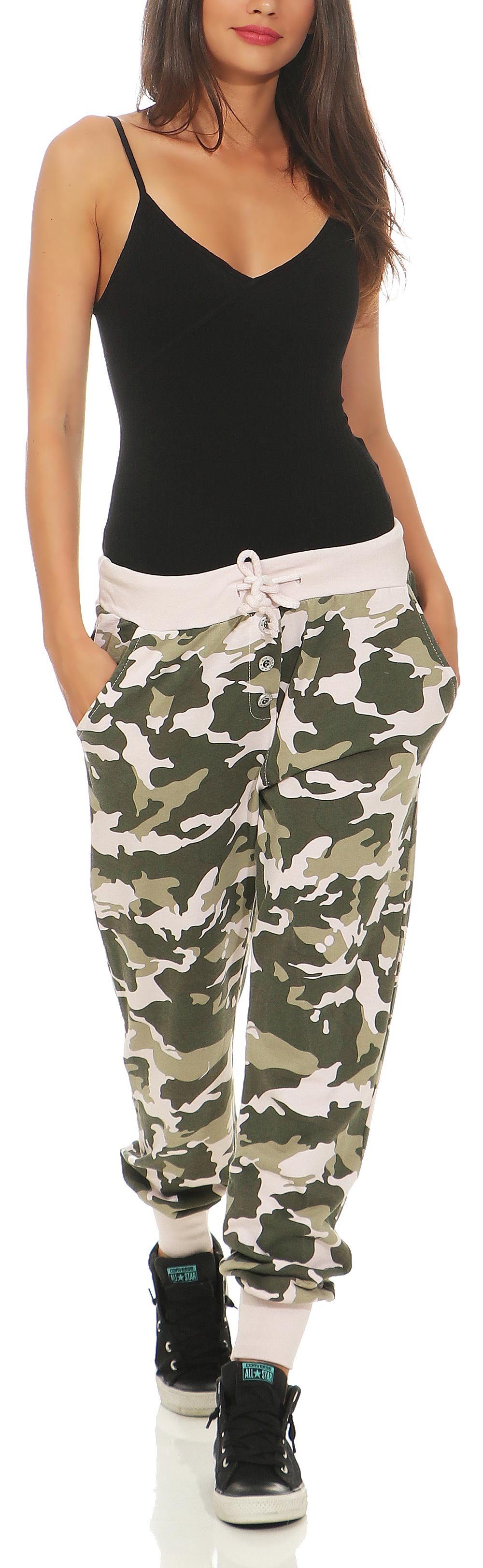 malito more than fashion Jogginghose Malito Damen Sweathose im Camouflage Look, Baggy zum Tanzen, Jogging Sweathose im Camouflage Look