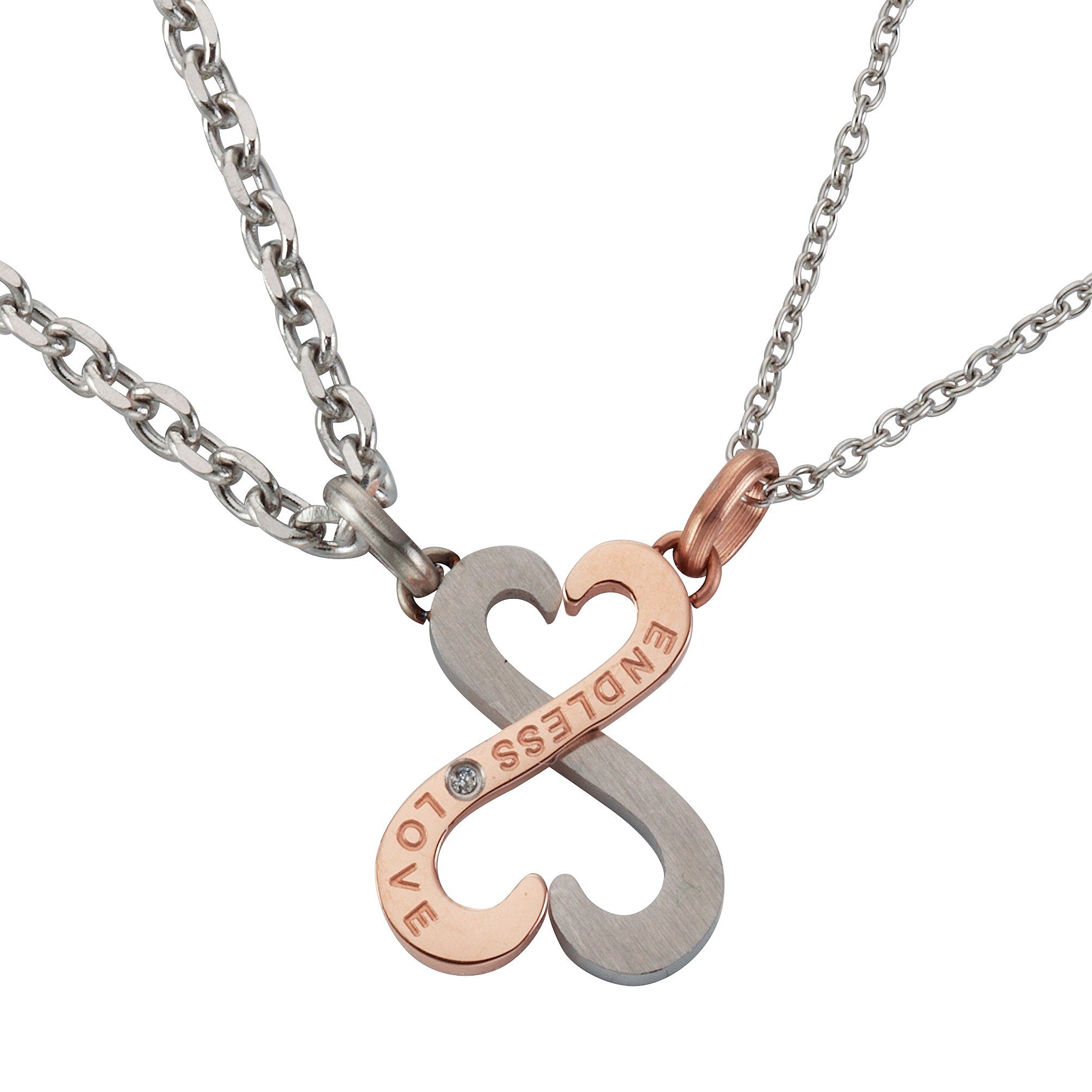 Firetti Kette und Anhänger Set Multipack Schmuck Geschenk Halskette LIEBE "ENDLESS LOVE" (4-tlg), zu Hoodie, Kleid, Shirt, Jeans, Sneaker! Anlass Geburtstag Weihnachten