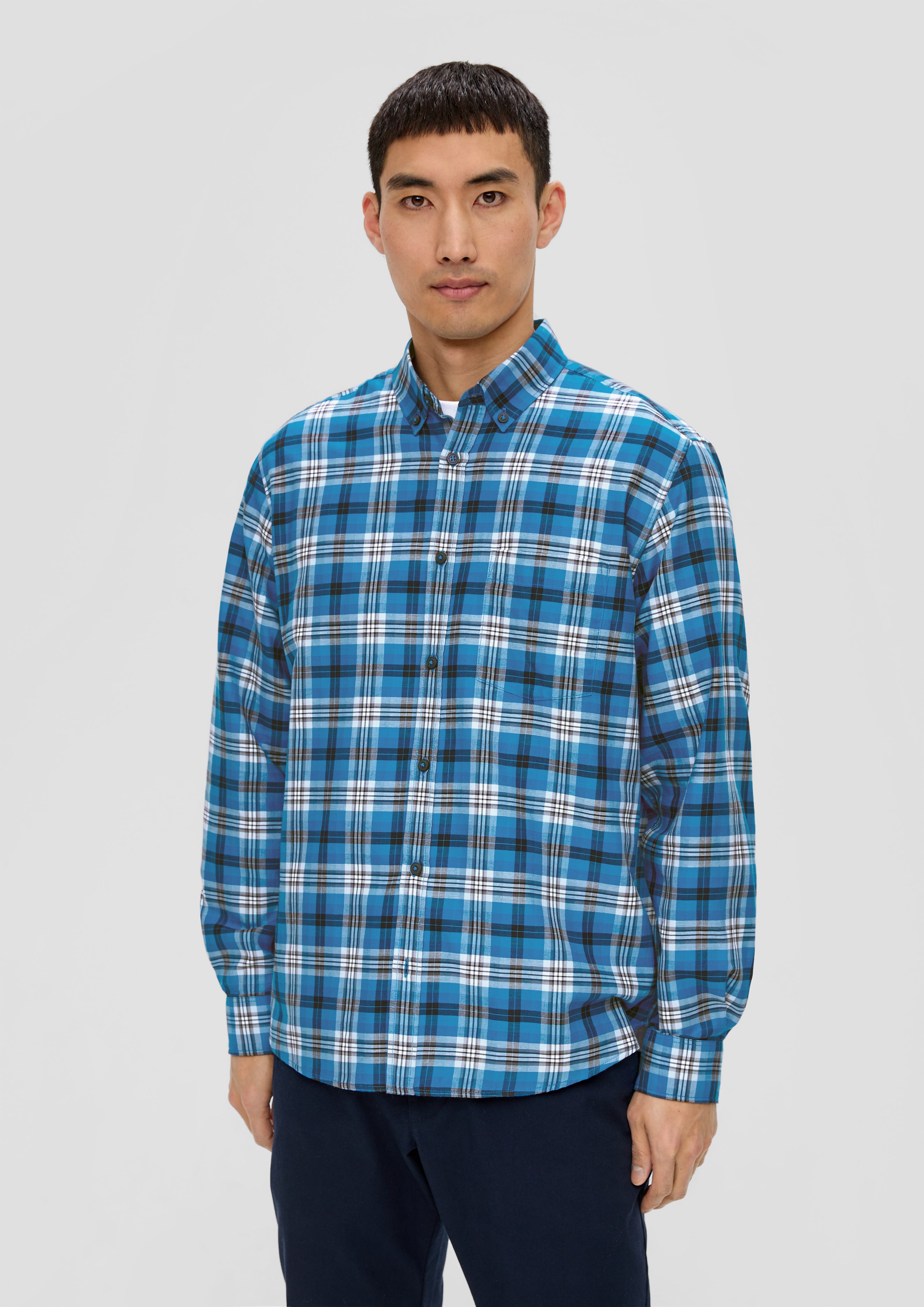 Langarmhemd Regular: Button Down-Hemd