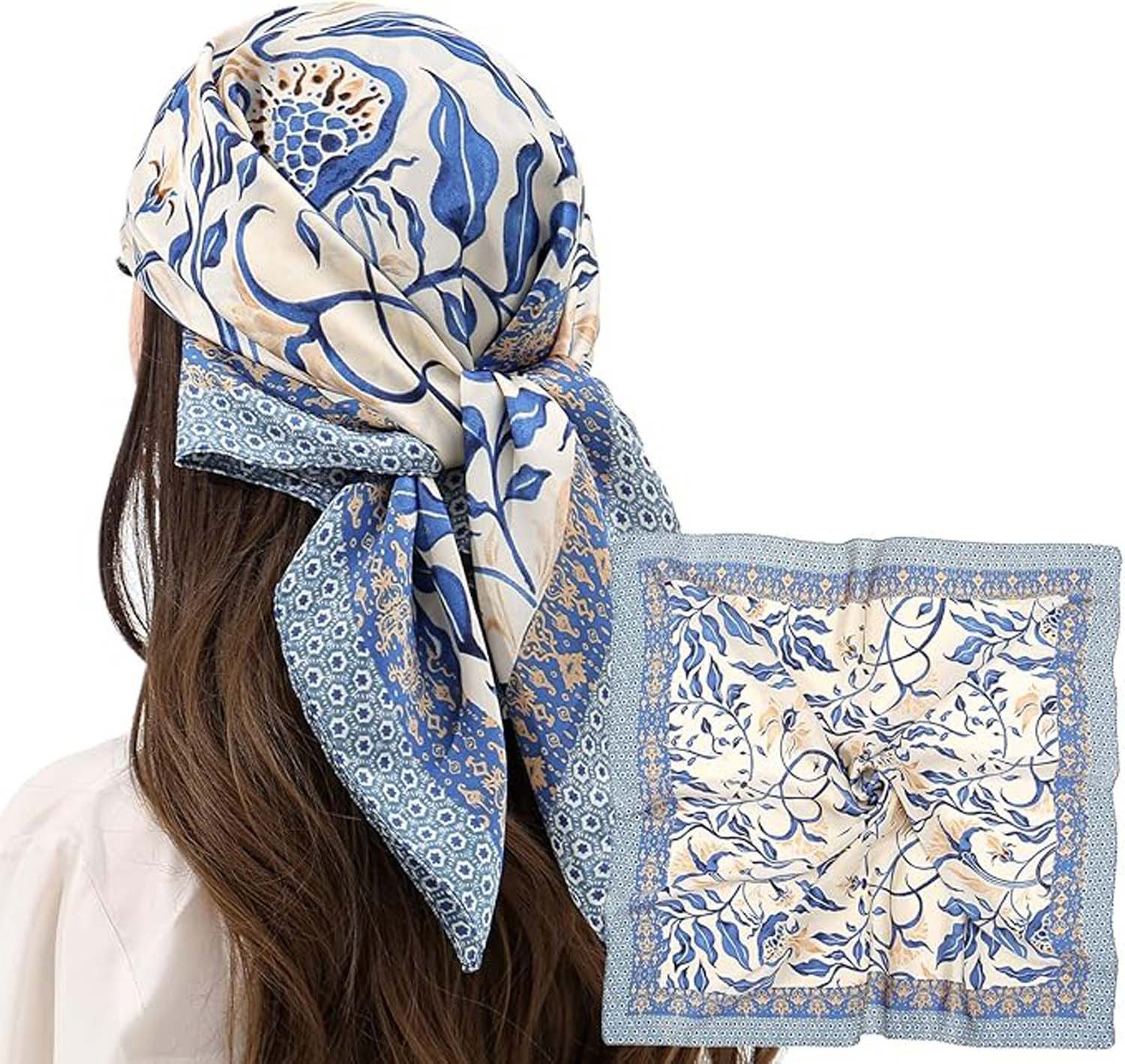 nsihing Halstuch kopftuch, Damen Bandana, quadratisches satin-Seidentuch