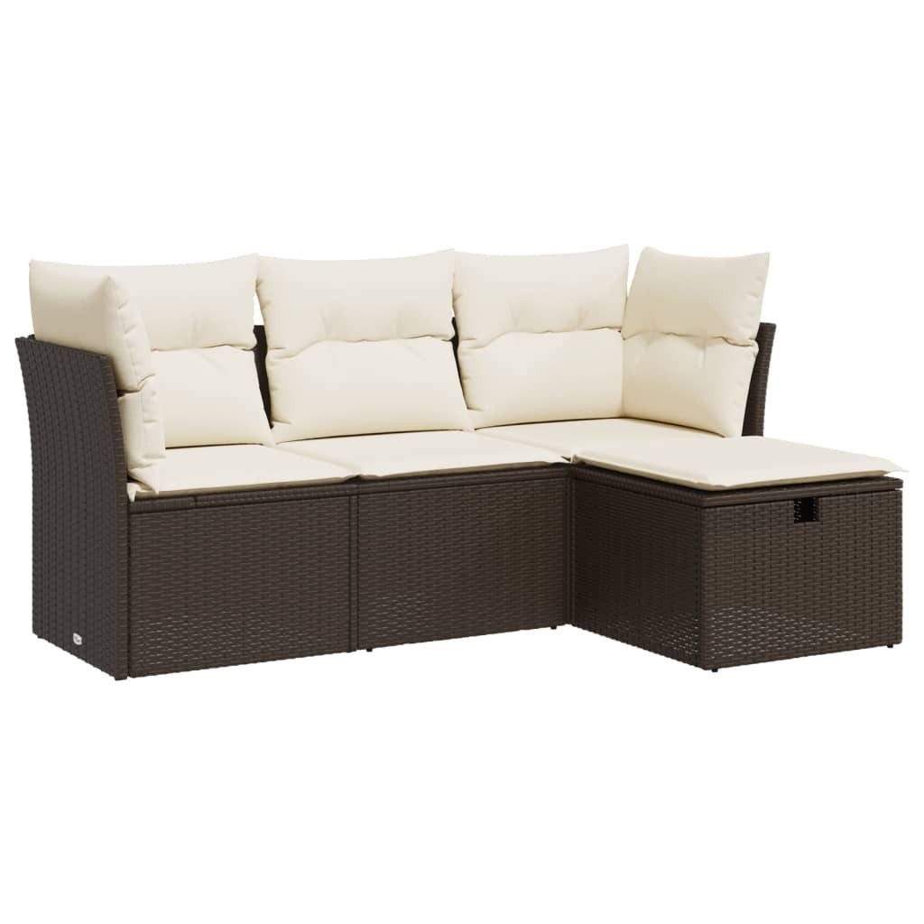 vidaXL Gartenlounge-Set 4-tlg. Garten-Sofagarnitur mit Kissen günstig online kaufen