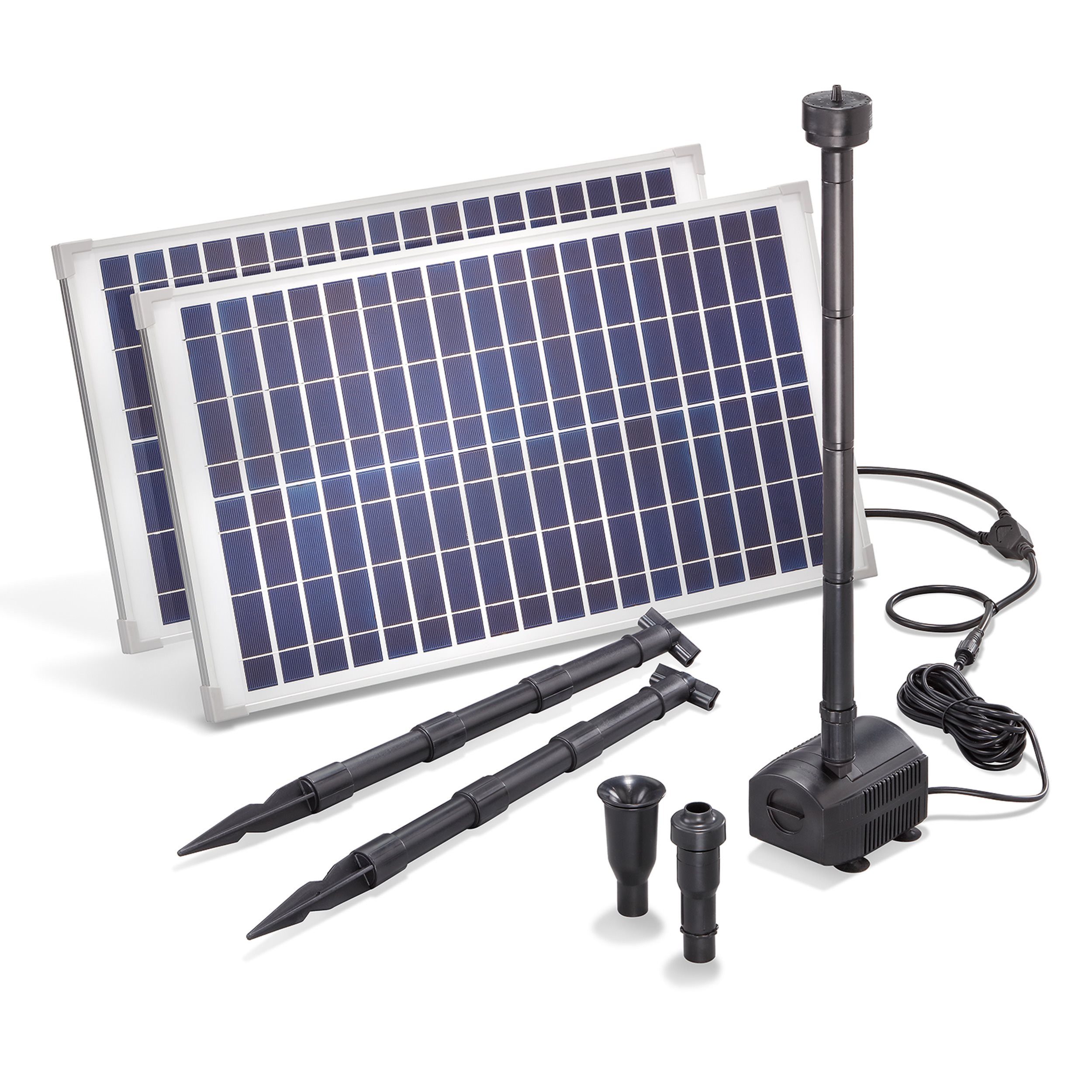 esotec Solarpumpe 50/1700 Teichpumpen-Set 1700l/h, 50Wp Solarmodul, Sprinklersatz 101916 (Komplettset)