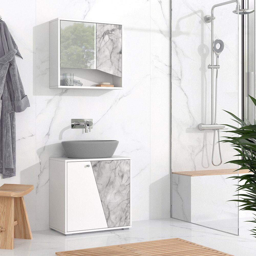 Vicco Waschbeckenunterschrank Waschtischunterschrank Badschrank IRIDA 60x59 cm Weiß