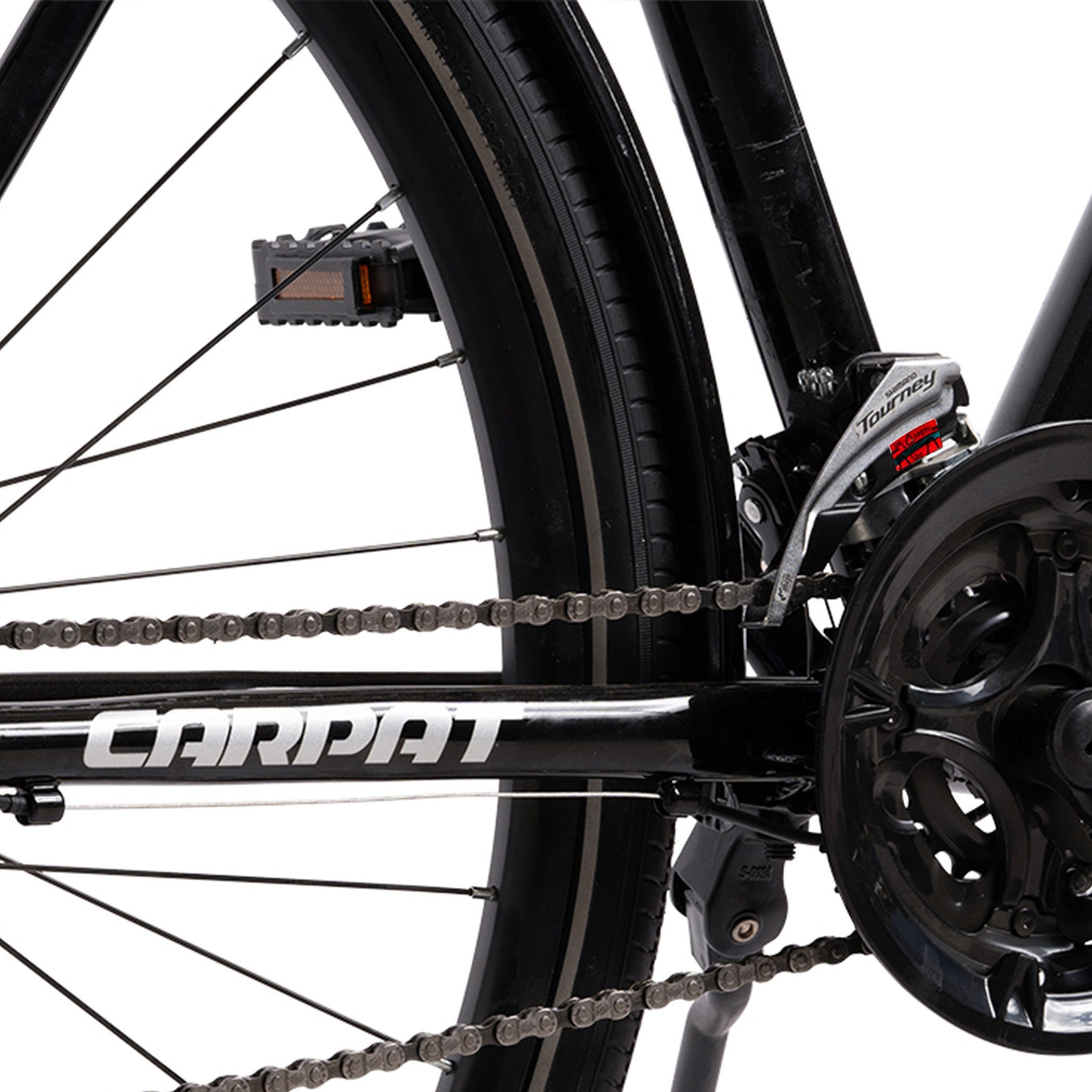 CARPAT SPORT Trekkingrad 28 Zoll Trekking Bike City Fahrrad für Damen Herren, 21 Gang Shimano Tourney Schaltwerk, (Aluminium Rahmen, Mechanische Scheibenbremse), Rennrad, Mountainbike, City Commuter Citybike Fahrrad