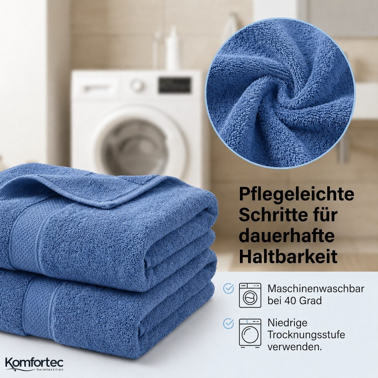 Komfortec Gästehandtücher Set aus 100% Baumwolle, (12-St) – Bild 4 von 5