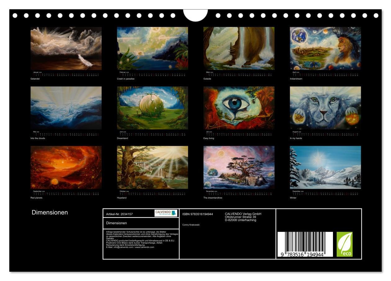 Thumbnail - CALVENDO Wandkalender Dimensionen (Wandkalender 2026 DIN A4 quer), CALVENDO Monatskalender