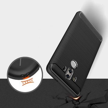 CoolGadget Handyhülle Schwarz als 2in1 Schutz Cover Set für das Huawei Mate 10 Pro 6 Zoll, 2x Glas Display Schutz Folie + 1x TPU Case Hülle für Mate 10 Pro