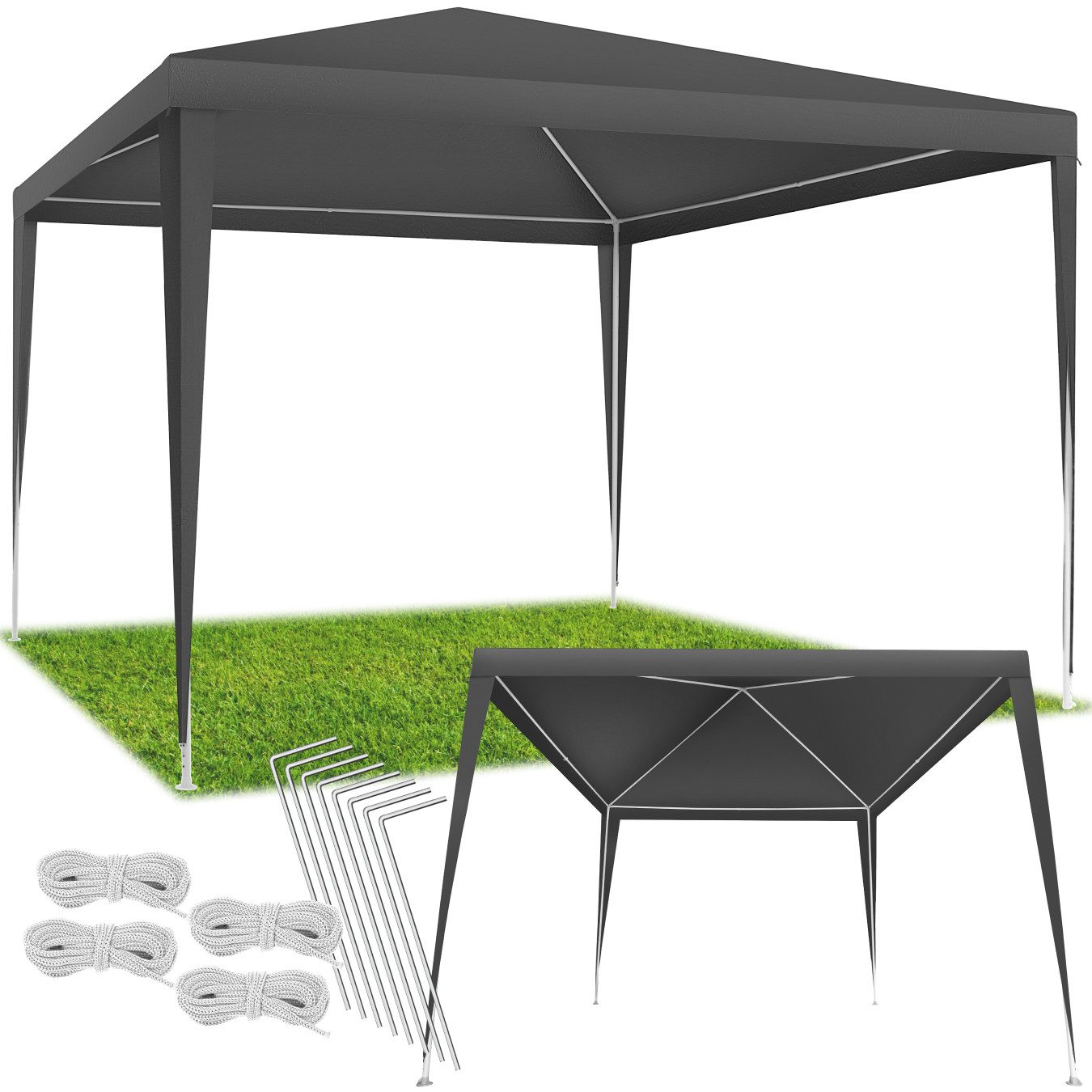 tectake Pavillon Terrassenüberdachung Kara 3x3 m, günstig online kaufen