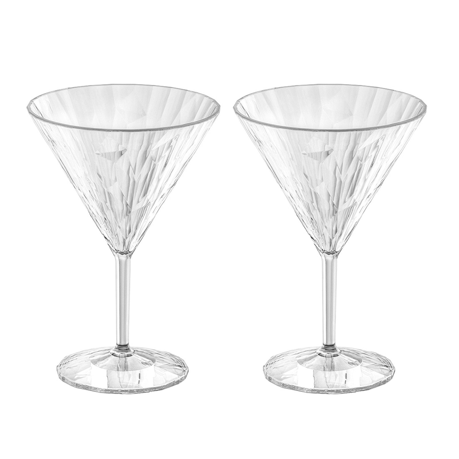 KOZIOL Martiniglas Martiniglas 250 ml 2er-Set CLUB No. 12, 2-tlg., Kunststoff, Cocktailglas Stielglas Kunststoff