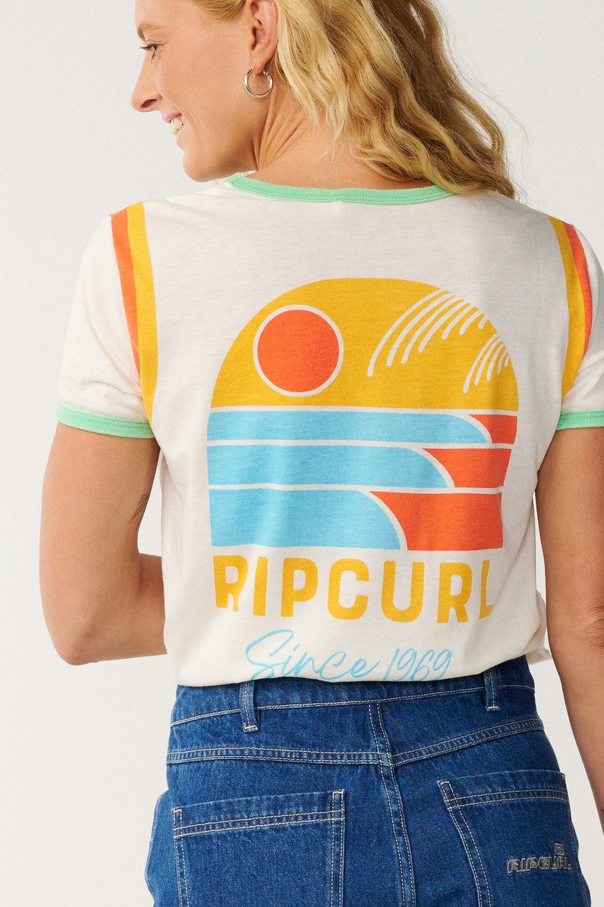Rip Curl T-Shirt Line Up Ringer Standard T-Shirt – Bild 5 von 5