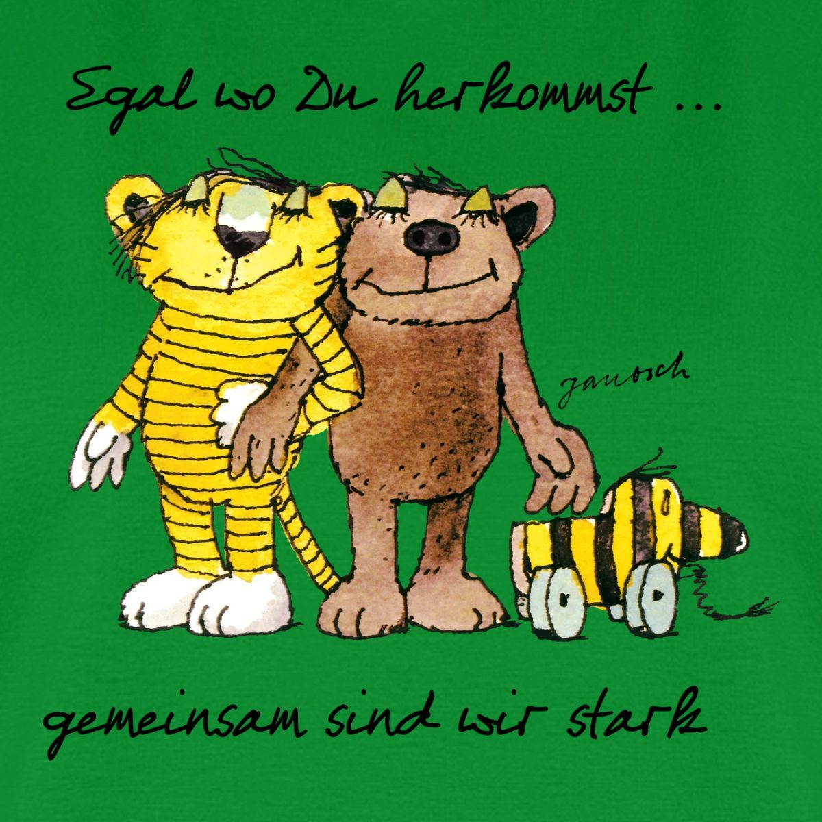 Spreadshirt T-Shirt Janosch Bär Tigerente Tiger Gemeinsam Stark Frauen Premium T-Shirt (1-tlg)