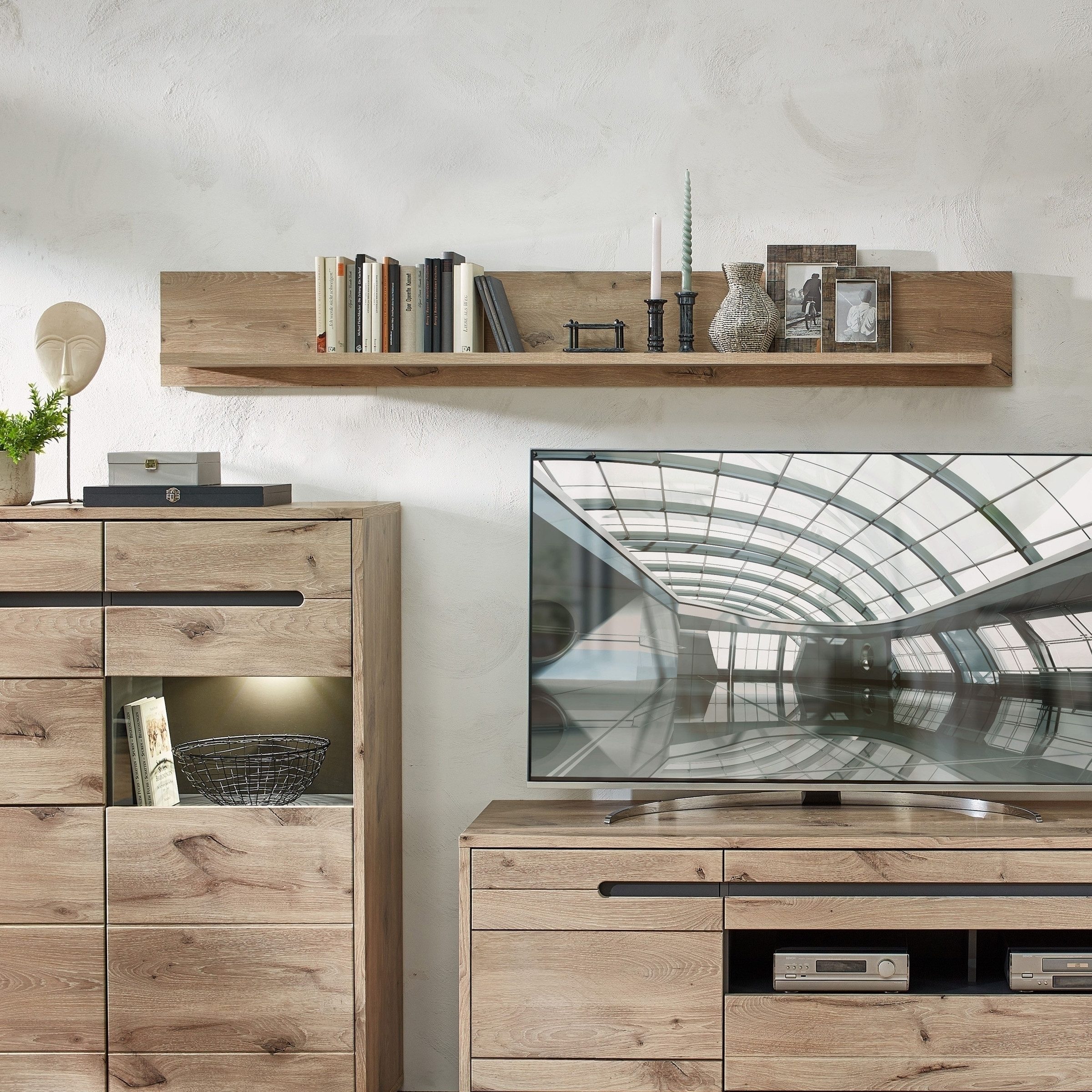 Innostyle Wandboard in Viking Oak Dekor, Spannplatte - 185x25x22cm (BxHxT)