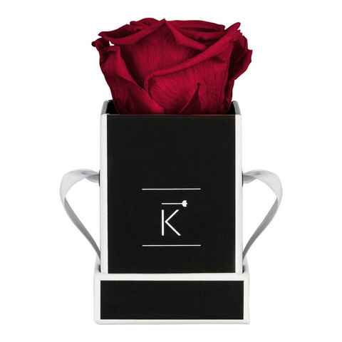 Kunstblume TRIPLE K Rosenbox - Infinity Rosen - Geburtstag, Valentinstag, Hochzeitstag - 3 Jahre haltbar - mit intensivem Rosenduft - inkl. Grußkarte Infinity Rose, TRIPLE K, Höhe 8 cm
