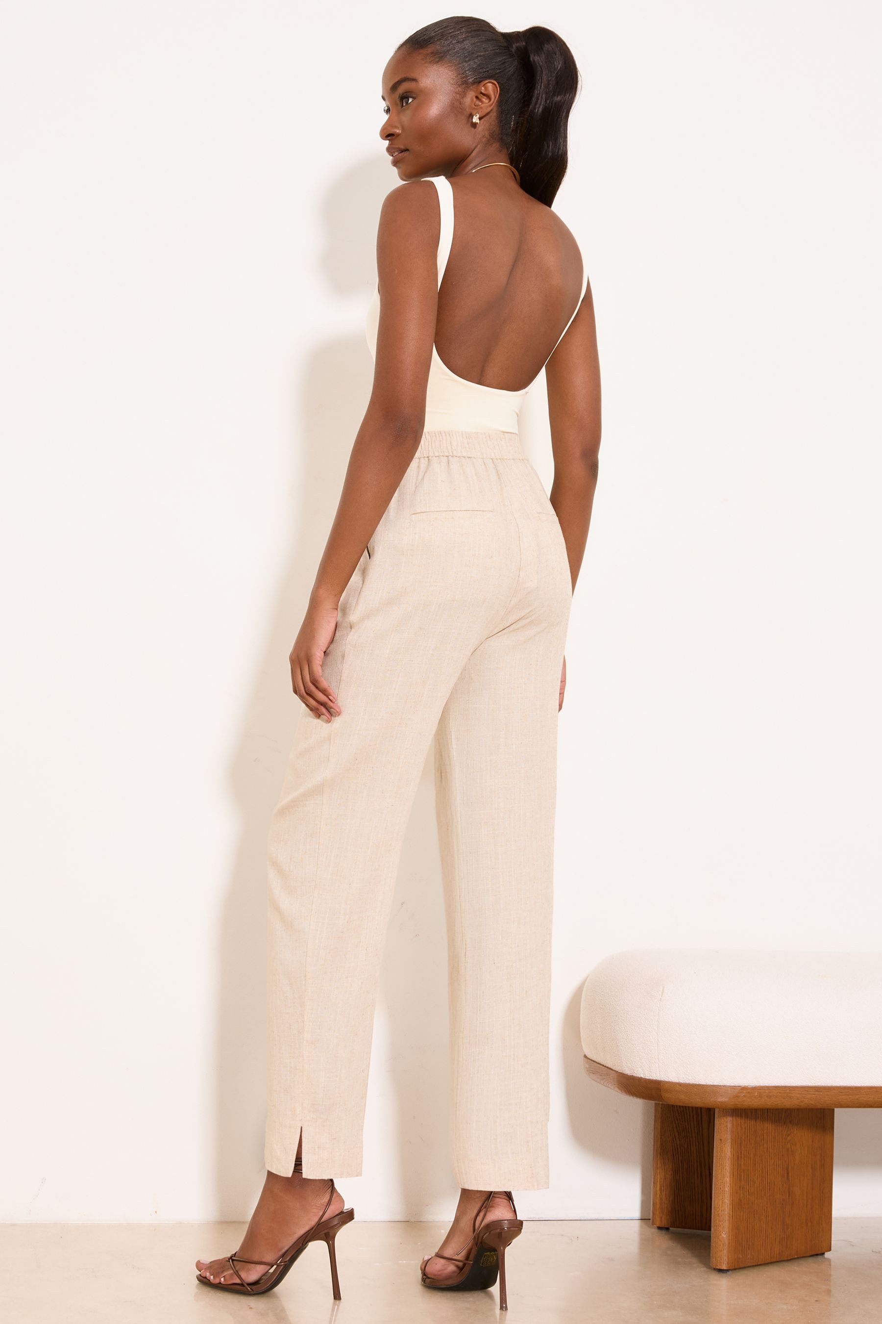LIPSY Leinenhose Lipsy Hose in Tapered Fit (1-tlg)