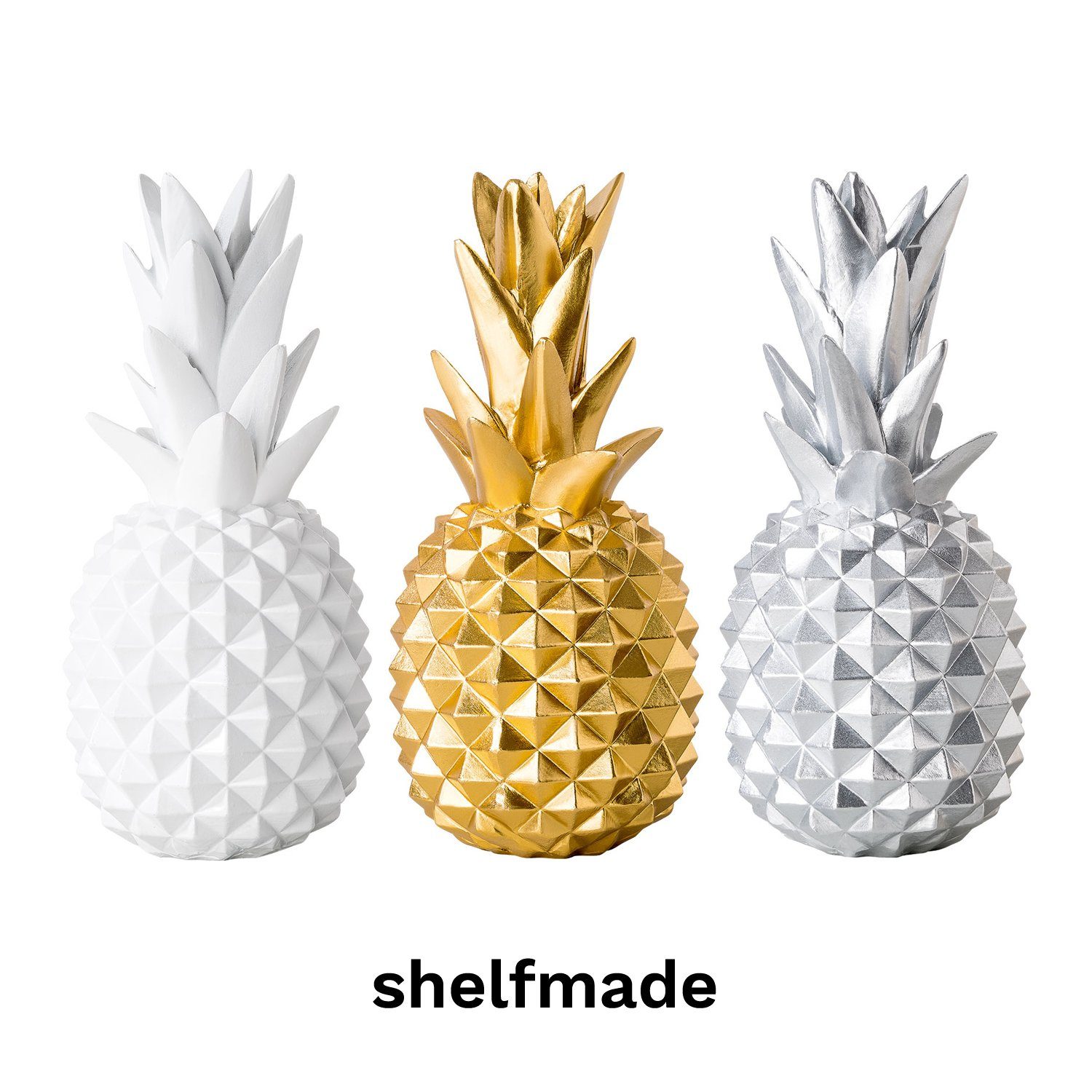 shelfmade Dekofigur Deko Ananas Wohnzimmer Tischdeko aus Kunstharz - Ananas aus Polyresin