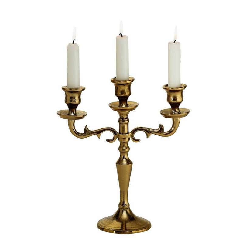 BOLTZE Kerzenleuchter Varas, Gold, 3-armig, aus Metall, für Stabkerzen