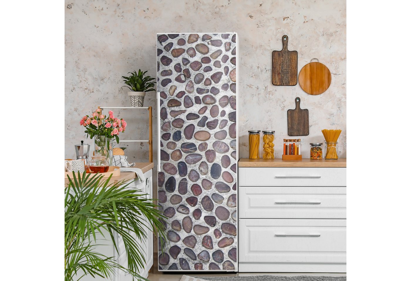 Thumbnail - DEQORI Magnetfolie 'Harmonie in Steinmosaik', Kühlschrank Magnetmatte magnetisch Magnetfolie Folie Schutz