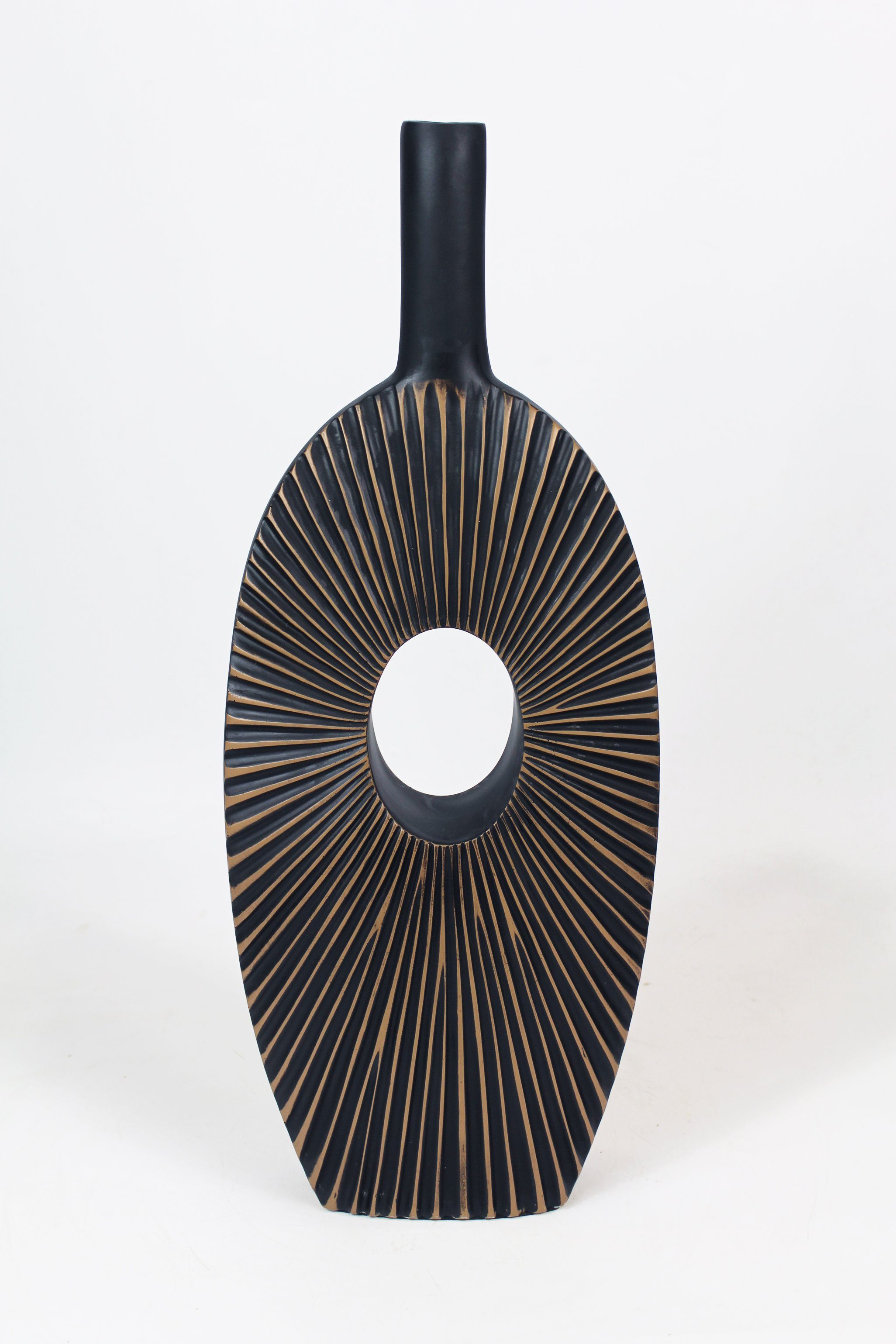 Arnusa Dekovase Blumenvase moderne Vase geriffelt Braun Dekoration, große T günstig online kaufen