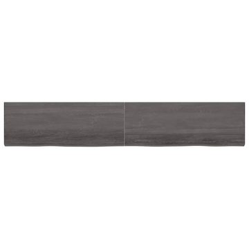 furnicato Tischplatte Dunkelbraun 220x40x(2-6)cm Massivholz Eiche