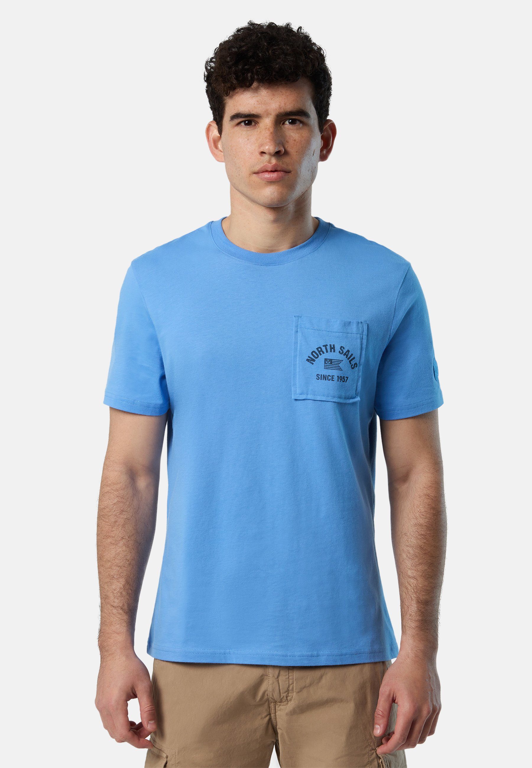 North Sails T-Shirt T-Shirt mit Brusttasche Sonstiges BLUE