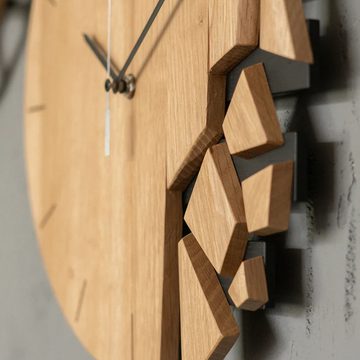 Novzep Wanduhr, 30cm Präzisionszeitmessung Gebrochenes Design Wanduhr aus Holz