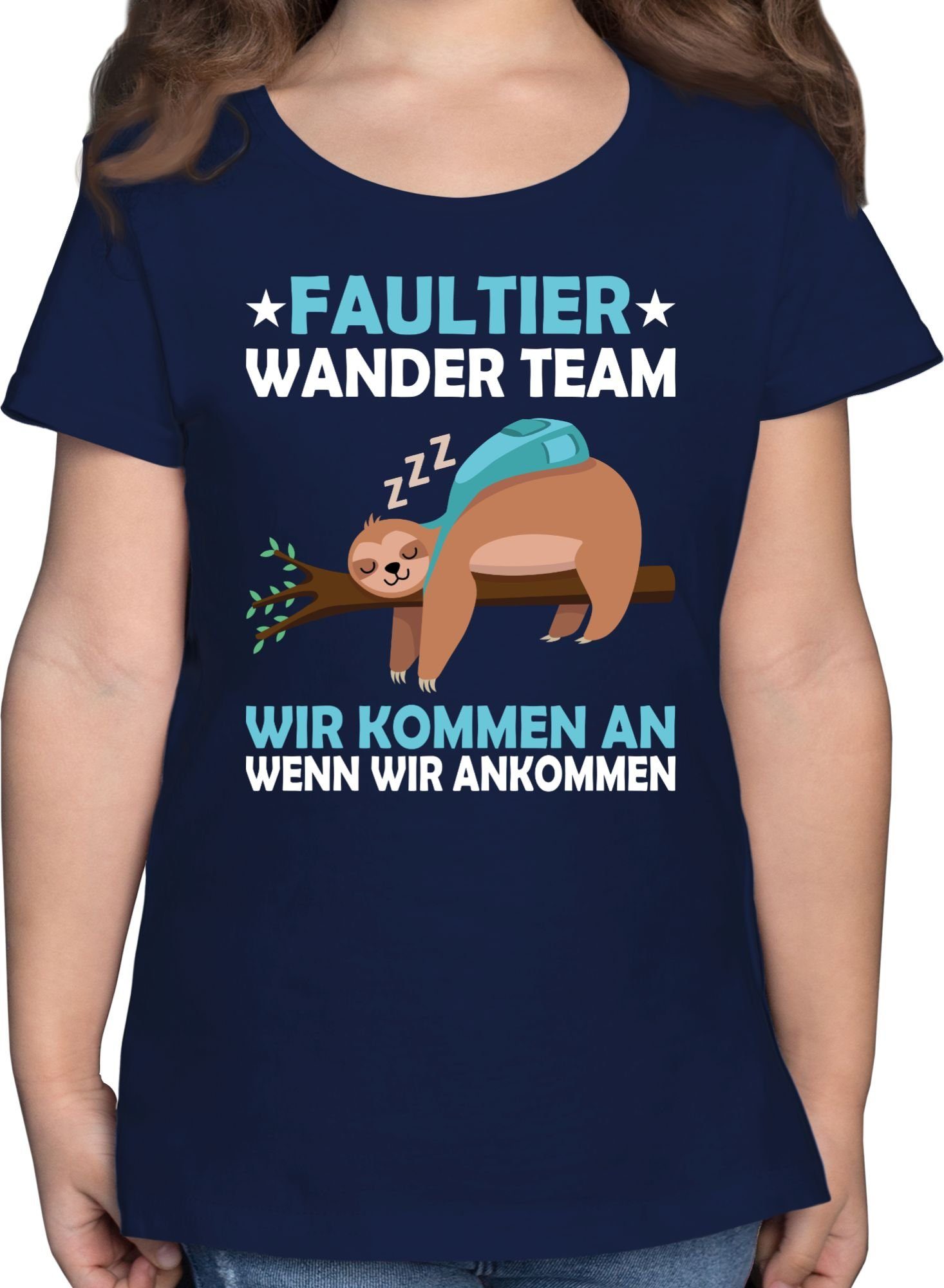 Shirtracer T-Shirt Faultier Wander Team Hiking Lustig Statement Sprüche  Kinder