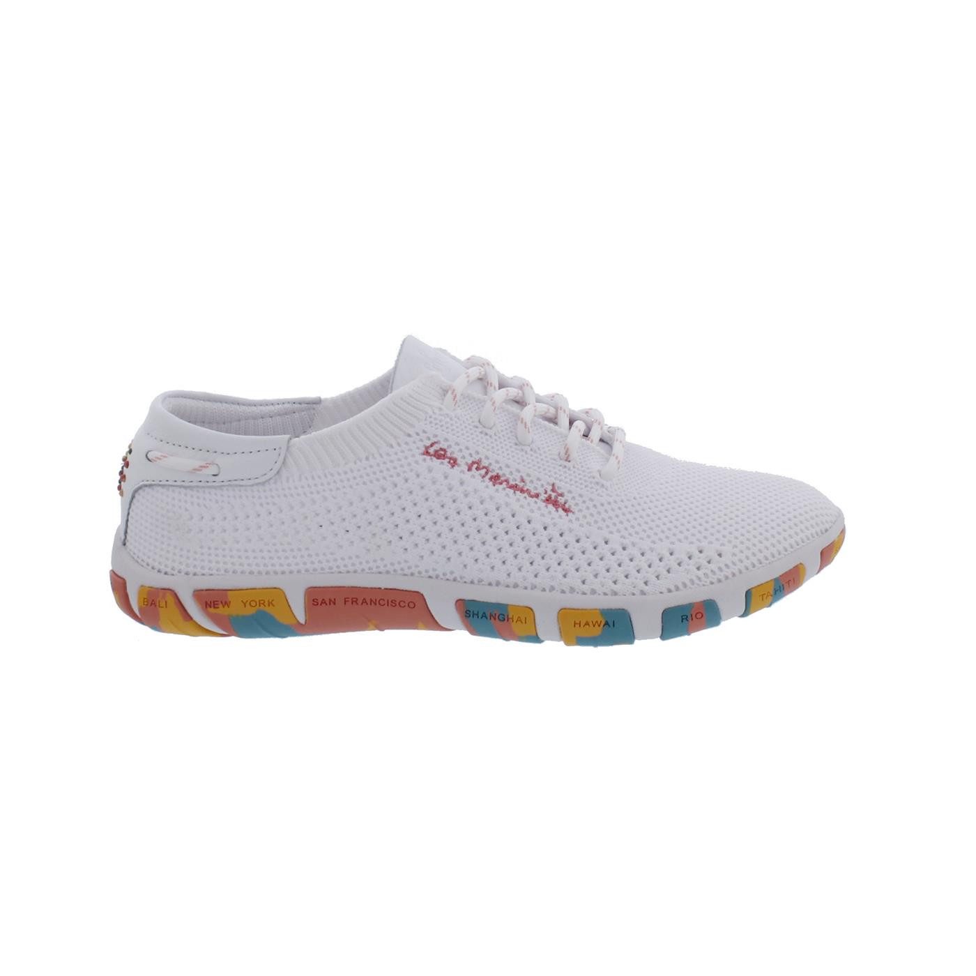 TBS Jazaria Segelschuh, Flyknit Multico, Extra Blanc+Blush, Wechselfuß Bootsschuh