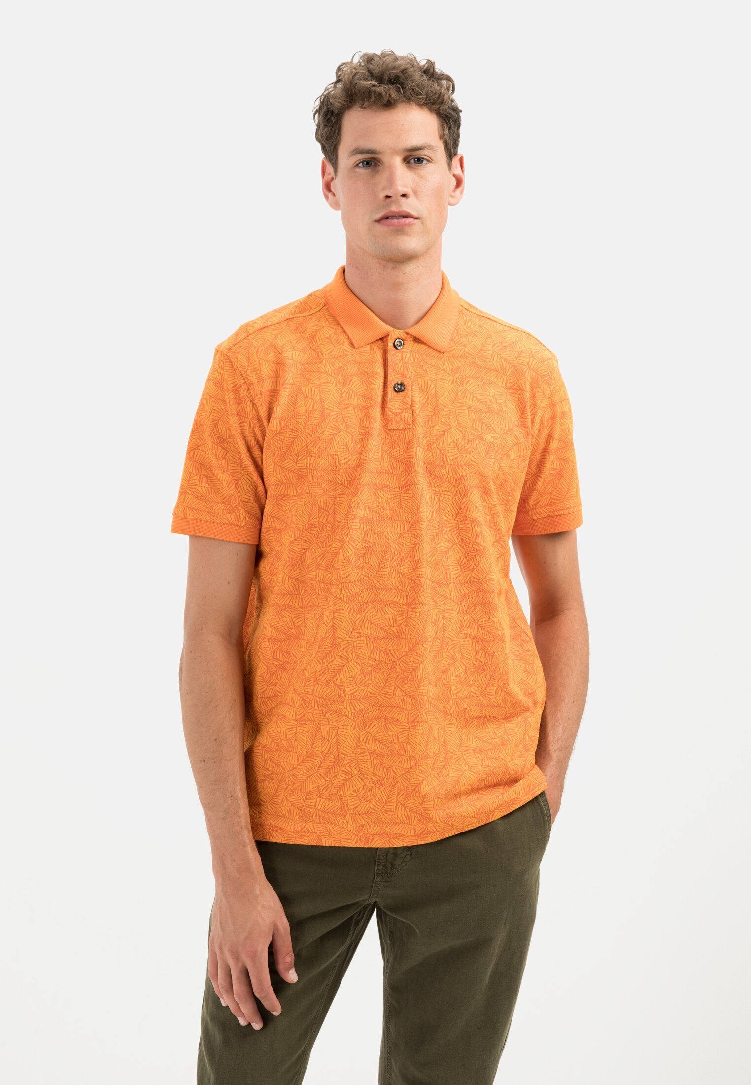 camel active Poloshirt mit Allover Print Shirts_Poloshirt Orange | Print-Shirts