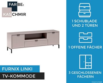 Furnix TV-Board TV-Kommode LINKI LS4 in Industrial, Loft-Design Blickfang, mit 2 Türen und 1 Schublade, B165,3 x H55,6 x T40,6 cm