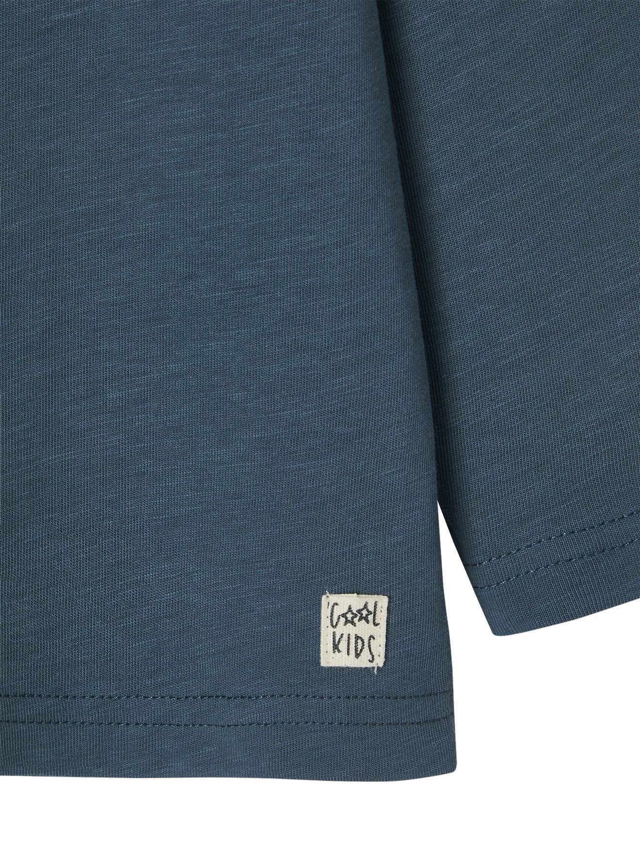 vertbaudet Langarmshirt Jungen Langarmshirt BASIC Zierlabel am Saum