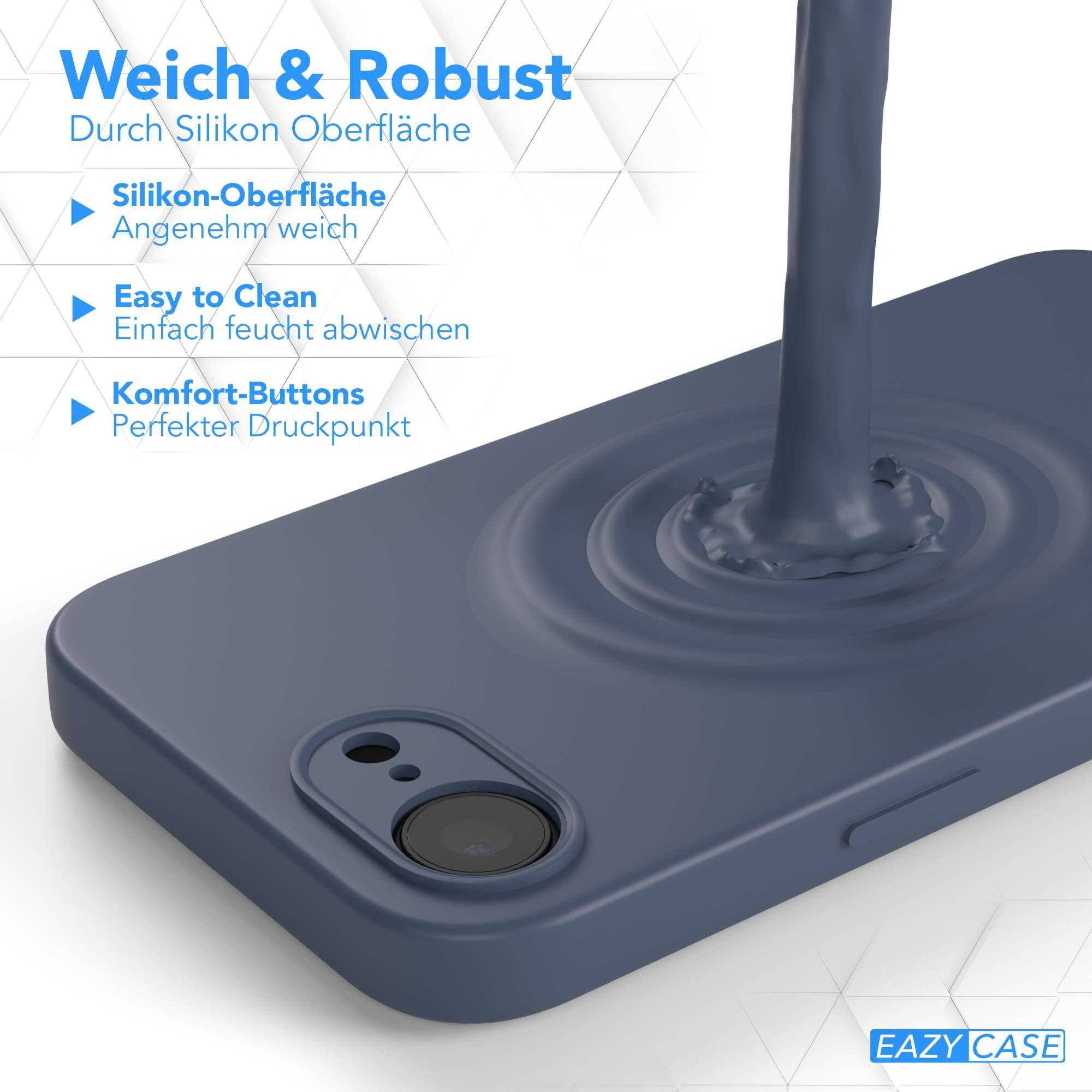 EAZY CASE Handyhülle TPU Hülle für Apple iPhone 17e 6,1 Zoll, Handy Softcase mattierte Silikonhülle Back Cover Soft Blau / Petrol – Bild 5 von 5