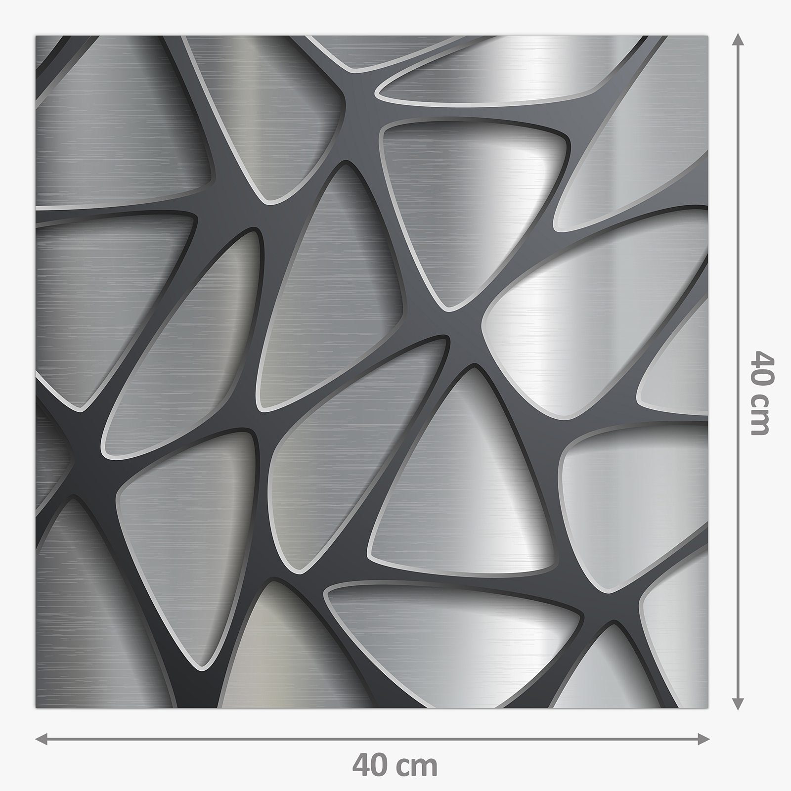 Spritzschutz Geometrisches Glas Primedeco Küchenrückwand Motiv Metallmuster mit Küchenrückwand