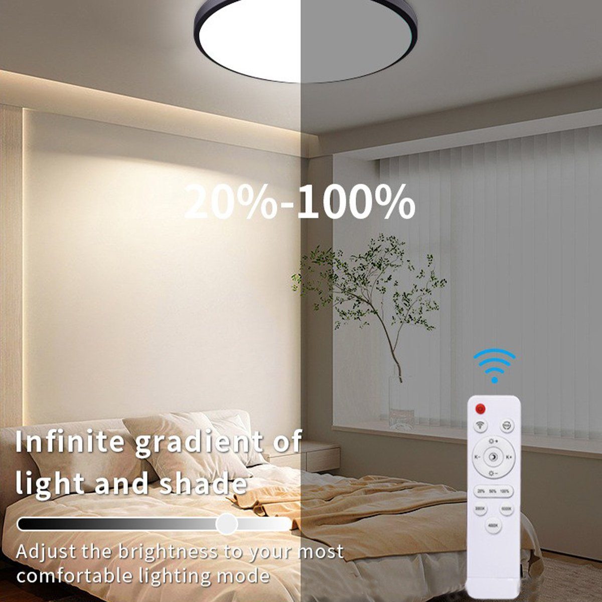 LED Dimmbar, Weiß Led Deckenbeleuchtung Deckenleuchte Fernbedienung RGB Farbwechsel mit 24W XDeer Rund Deckenlampe LED-Sternenhimmel