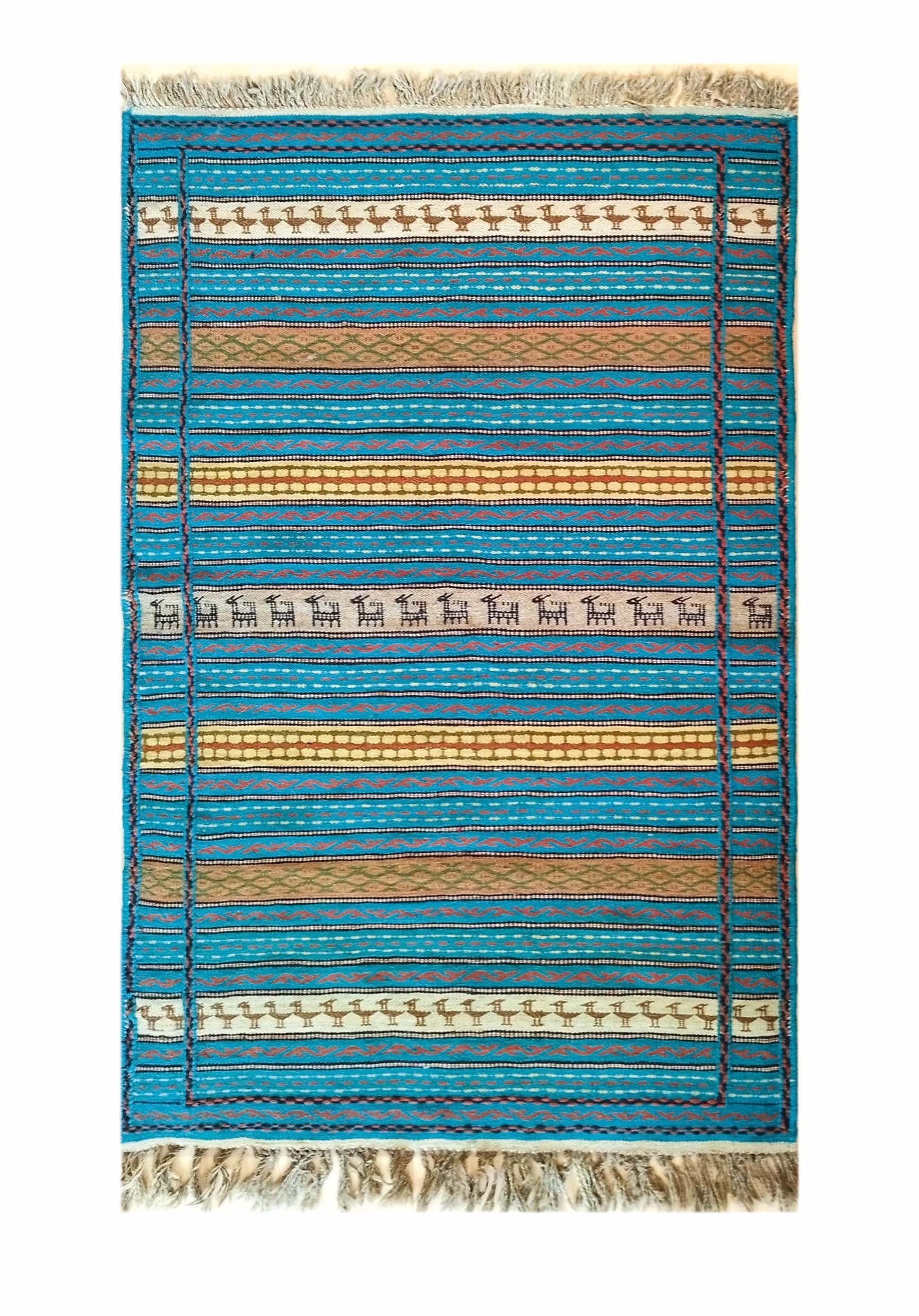 Orientteppich Handgewebter Kelim Teppich 100x150 cm 100 % Schurwolle, SANICK | Alle Teppiche