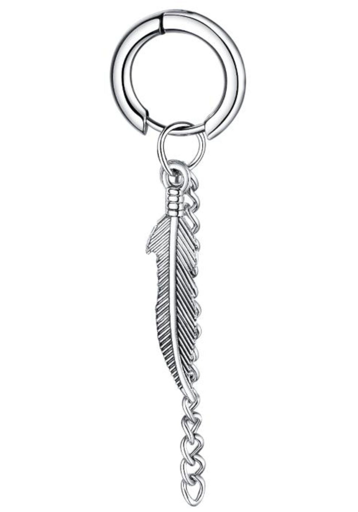 Firetti Single-Creole Schmuck Geschenk Feder, Einhänger abnehmbar