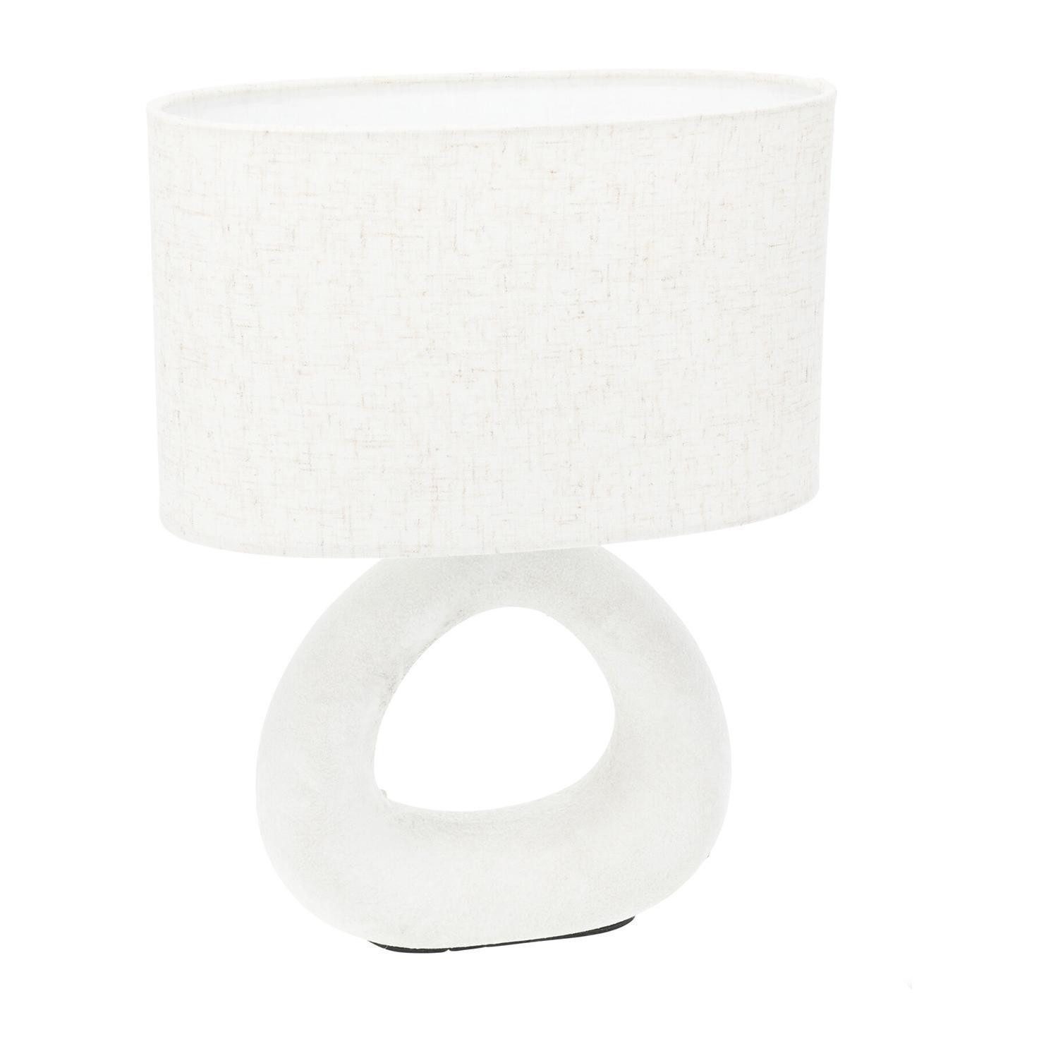 Koopman Tischleuchte GLORIA, Weiß, Stein, Textil, ohne Leuchtmittel, B 24,5 x H 26 x T 13 cm