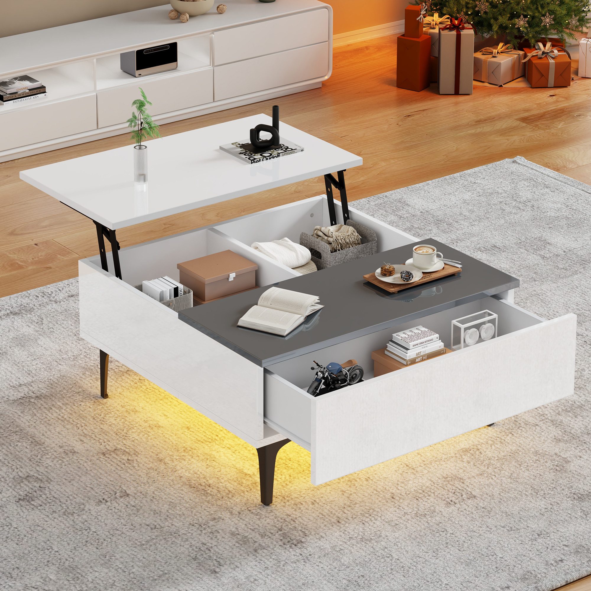 HAUSS SPOLE Couchtisch höhenverstellbarer LED-Kaffeetisch mit günstig online kaufen