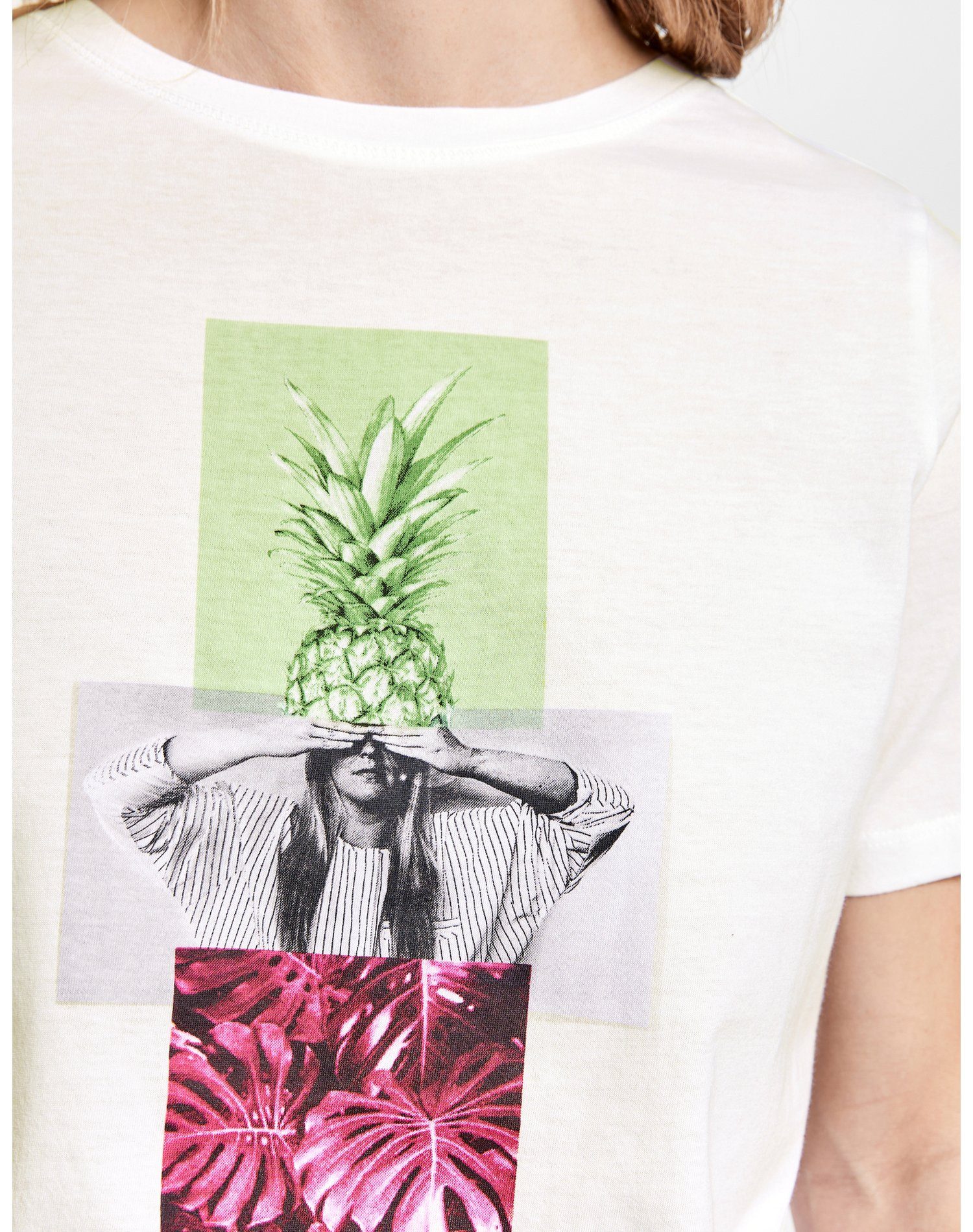 Damen Shirts GERRY WEBER Kurzarmshirt Shirt mit Art Print organic cotton (1-tlg)
