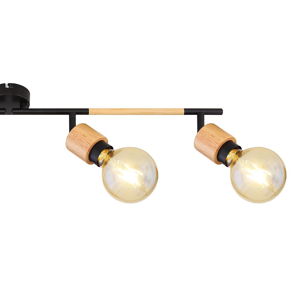 Leuchtmittel Spotstrahler LED natur etc-shop Esszimmerleuchte nicht inklusive, Deckenspot, Holz beweglich Deckenlampe