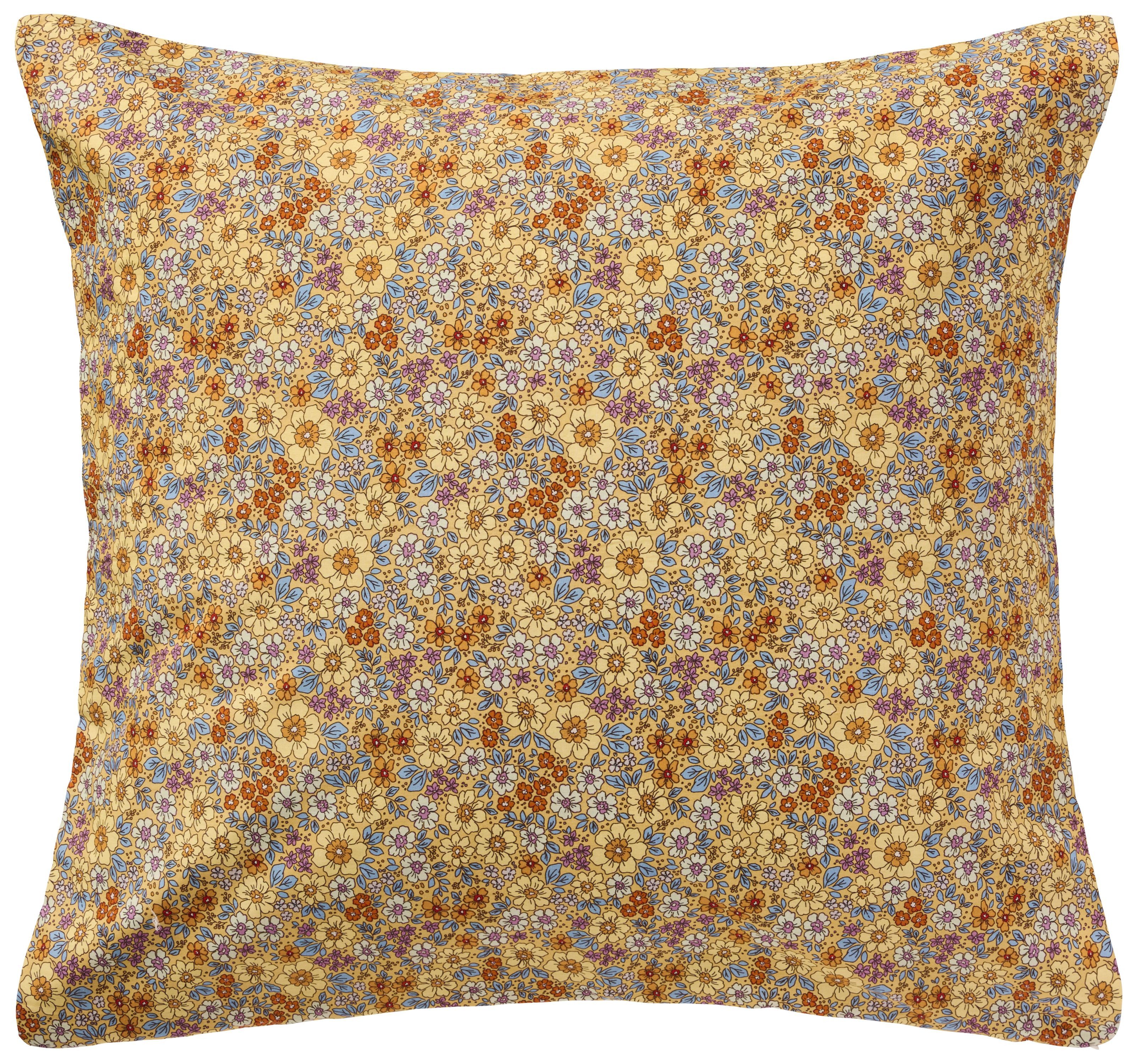 Ib Laursen Kissenbezug Ib Laursen - Kissenbezug Kissenhülle 60x60cm Gelb Orange Blumenmuster