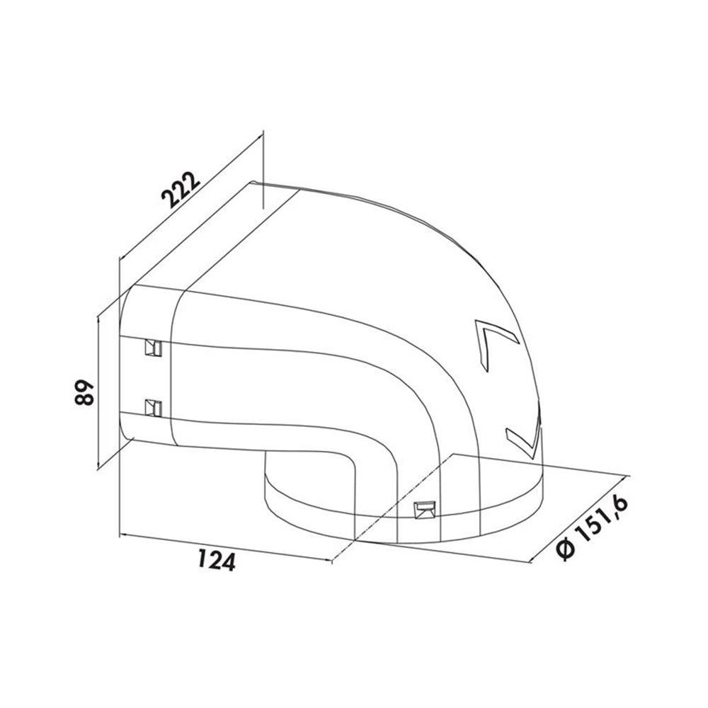 Naber Abluft-Set Naber COMPAIR System Ø 150 Prime P-UR 150 Umlenkstück 90°, hellgrau