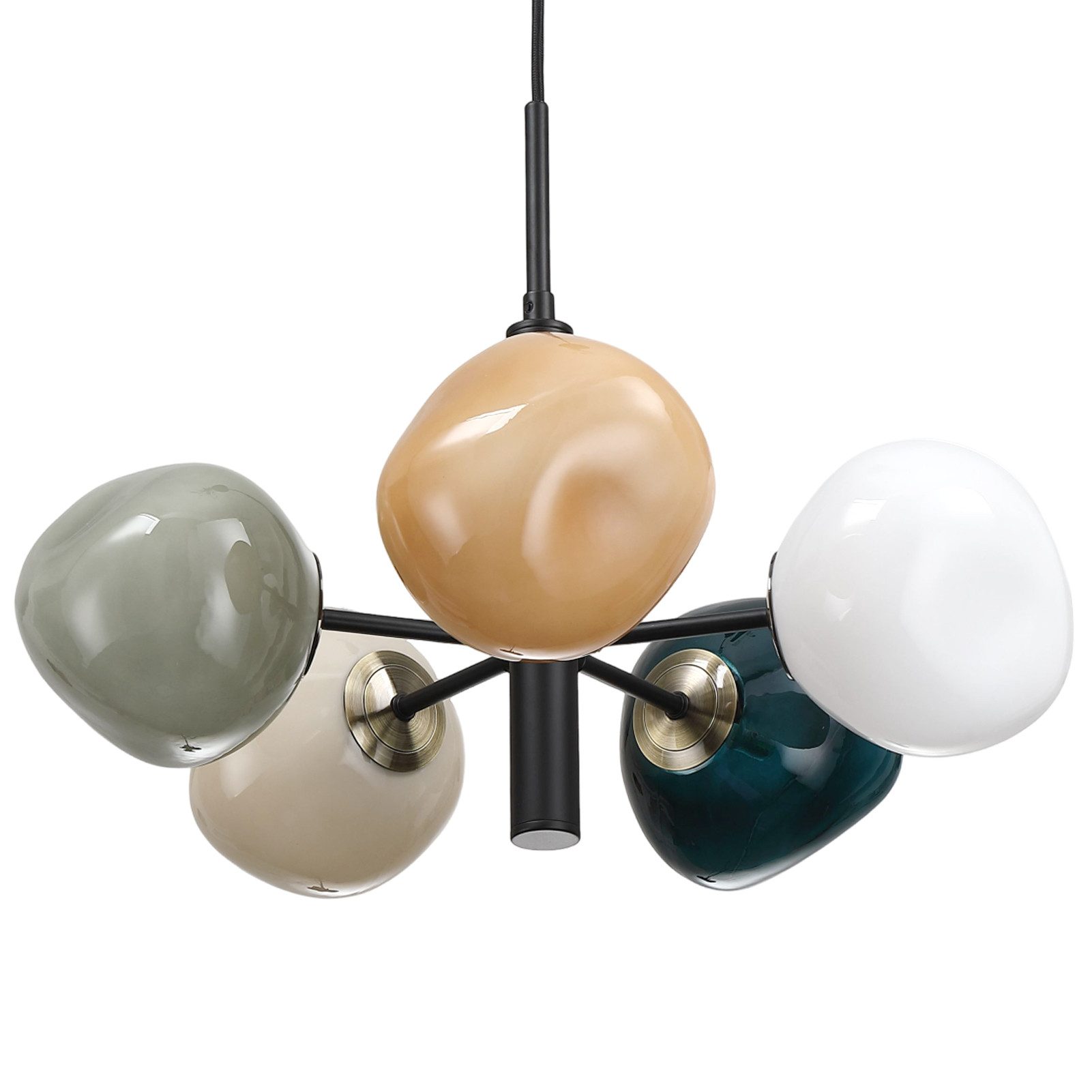 STANBOW Deckenleuchte Pendelleuchte mit Glasschirm in unregelmäßiger Kugelform,Hängelampe, ohne Leuchtmittel, für Wohnzimmer, Esszimmer, Schlafzimmer, Flur, Industrie-Look