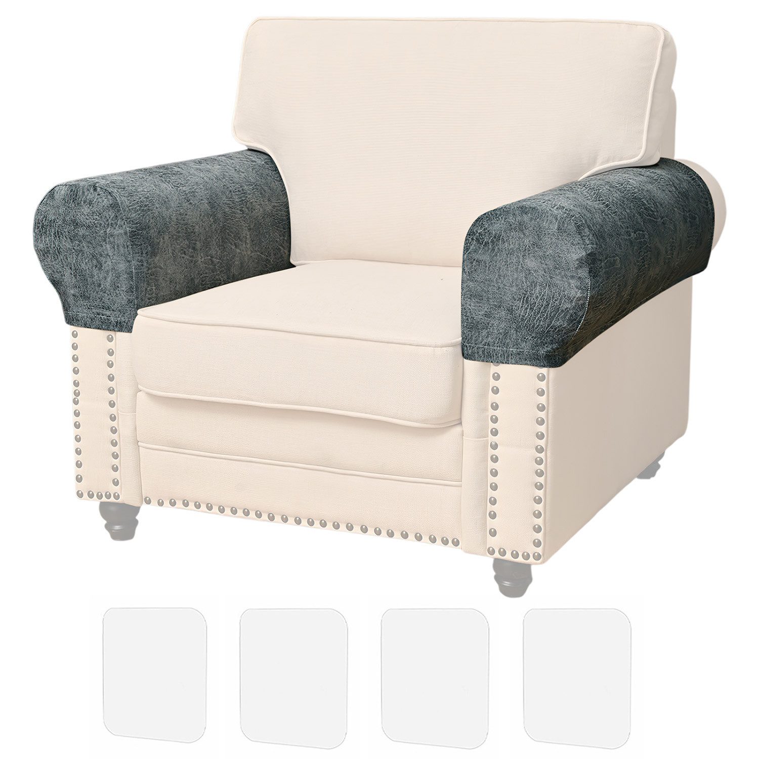 Refttenw Sesselhusse Couch Armschonbezug, Stretch-Sesselbezug,Schonbezüge,wasserabweisend