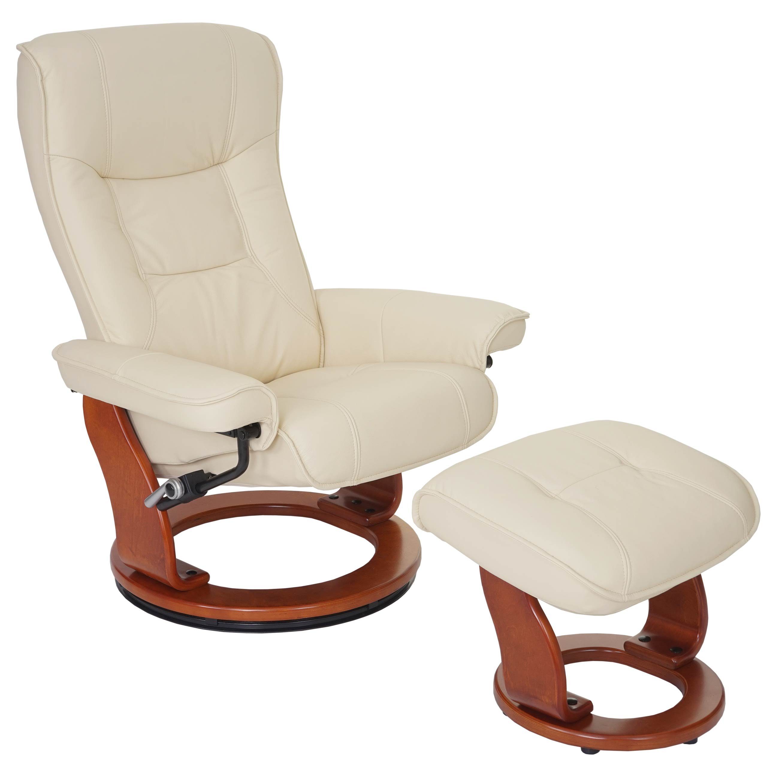 MCA furniture Relaxsessel Halifax, dicke Polsterung, inklusive Fußhocker, Armlehne höhenverstellbar creme, honigfarben