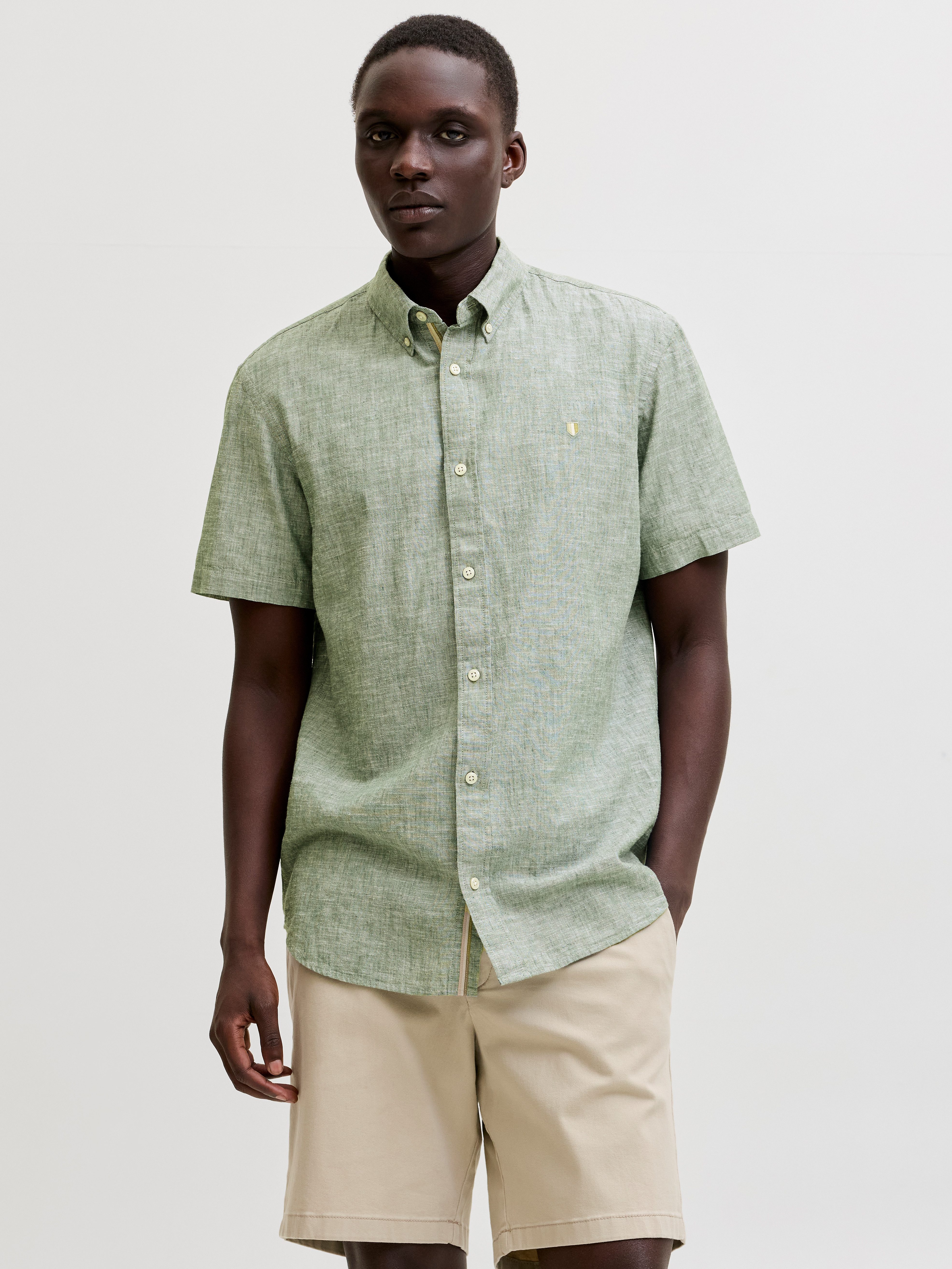 Kurzarmhemd JPRBLUSUMMER LIN. BL. SHIELD SS SHIRT SN