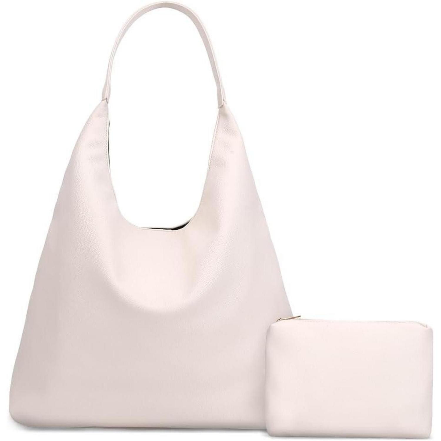 LuxusKollektion Hobo Handtasche Hobo Shopper Schultertasche Damen Leder Vintage B6-beige