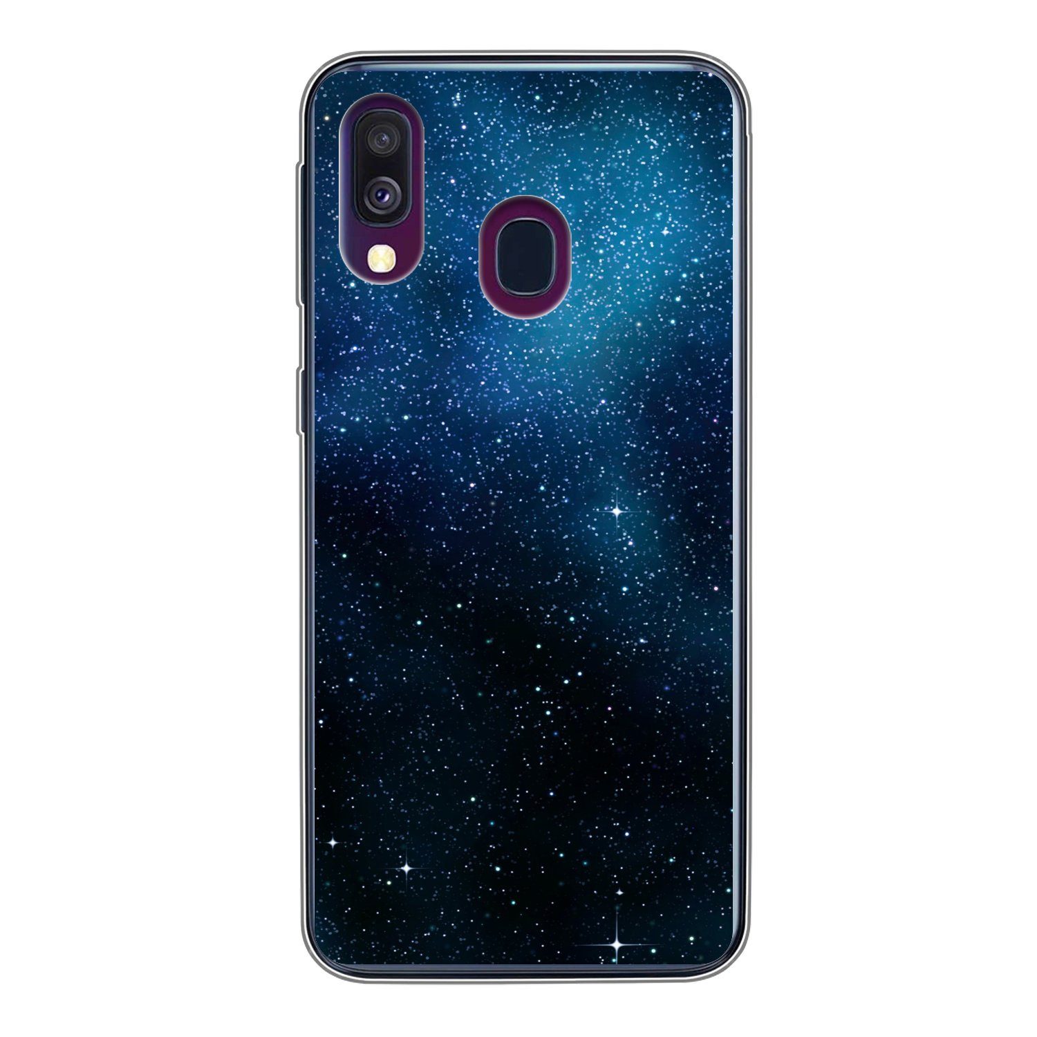 MuchoWow Handyhülle für Samsung Galaxy A40 Galaxie - Nacht - Galaxie - Jungen - Mädchen -, Smartphone-Bumper, Print, Handy Schutzhülle Dünn